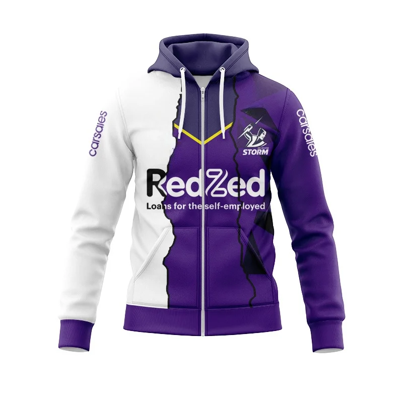 

Zip Hoodie Melbourne Storm Castore Mens Players Training Tee - Navy or Purple