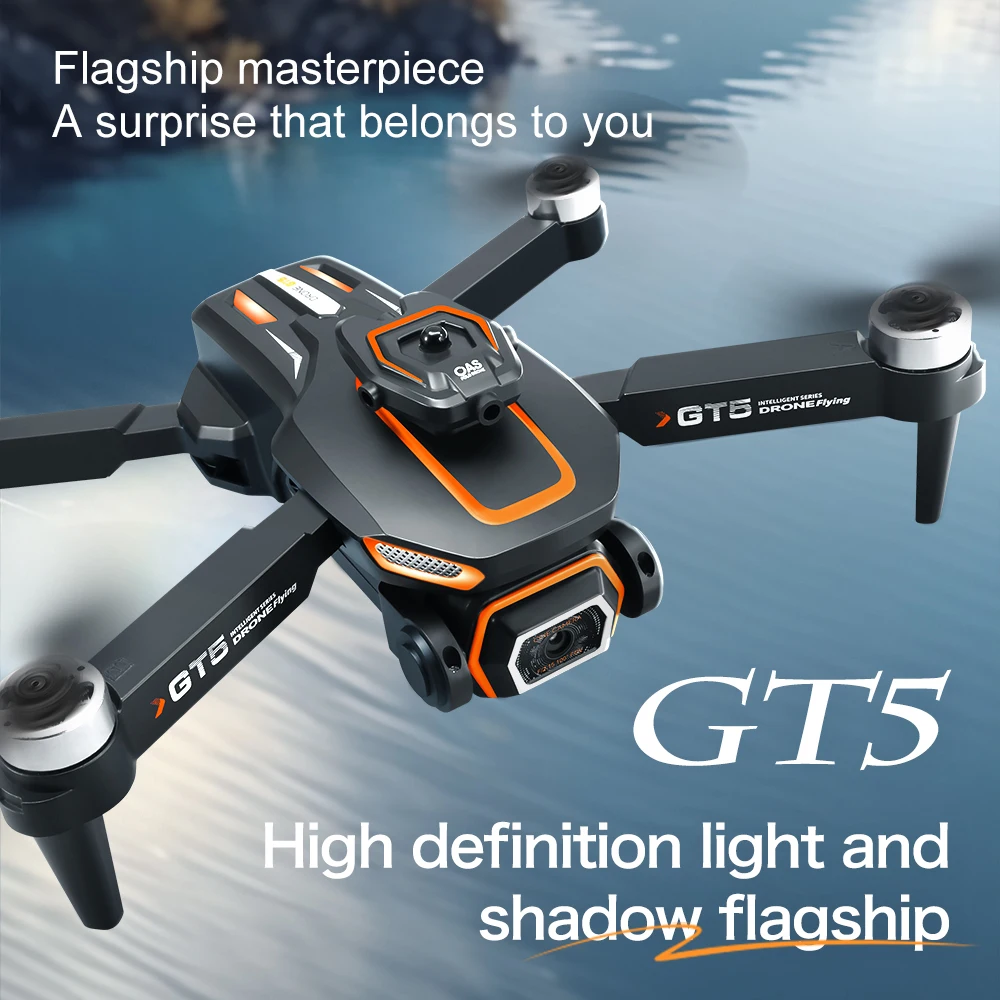 GT5 optical flow 8K HD dual lens with wide-angle aerial drone 2.4G dual servo WiFi foldable quadcopter children's aircraft toy