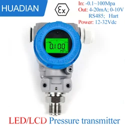 EX Proof Digital LCD Pressure Transmitter Hart RS485 0-16bar Liquid Gas Pressure Gauge