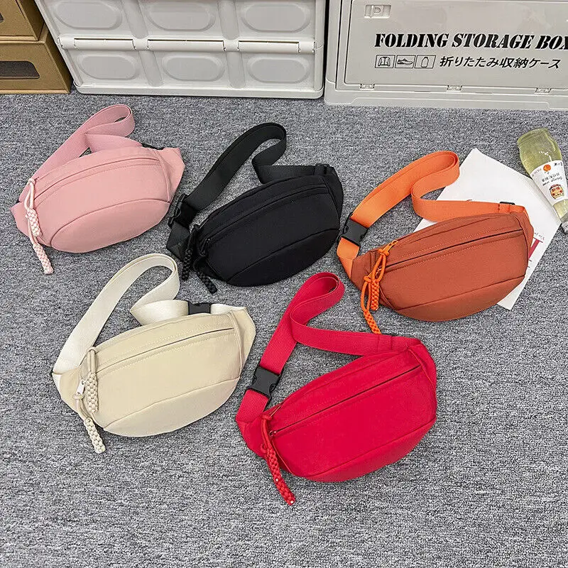 Women Mens Waist Bag Waterproof Fanny Pack Adjustable Strap Chest Messenger Bag Outdoor Sports Phone Headset Storage Organizer