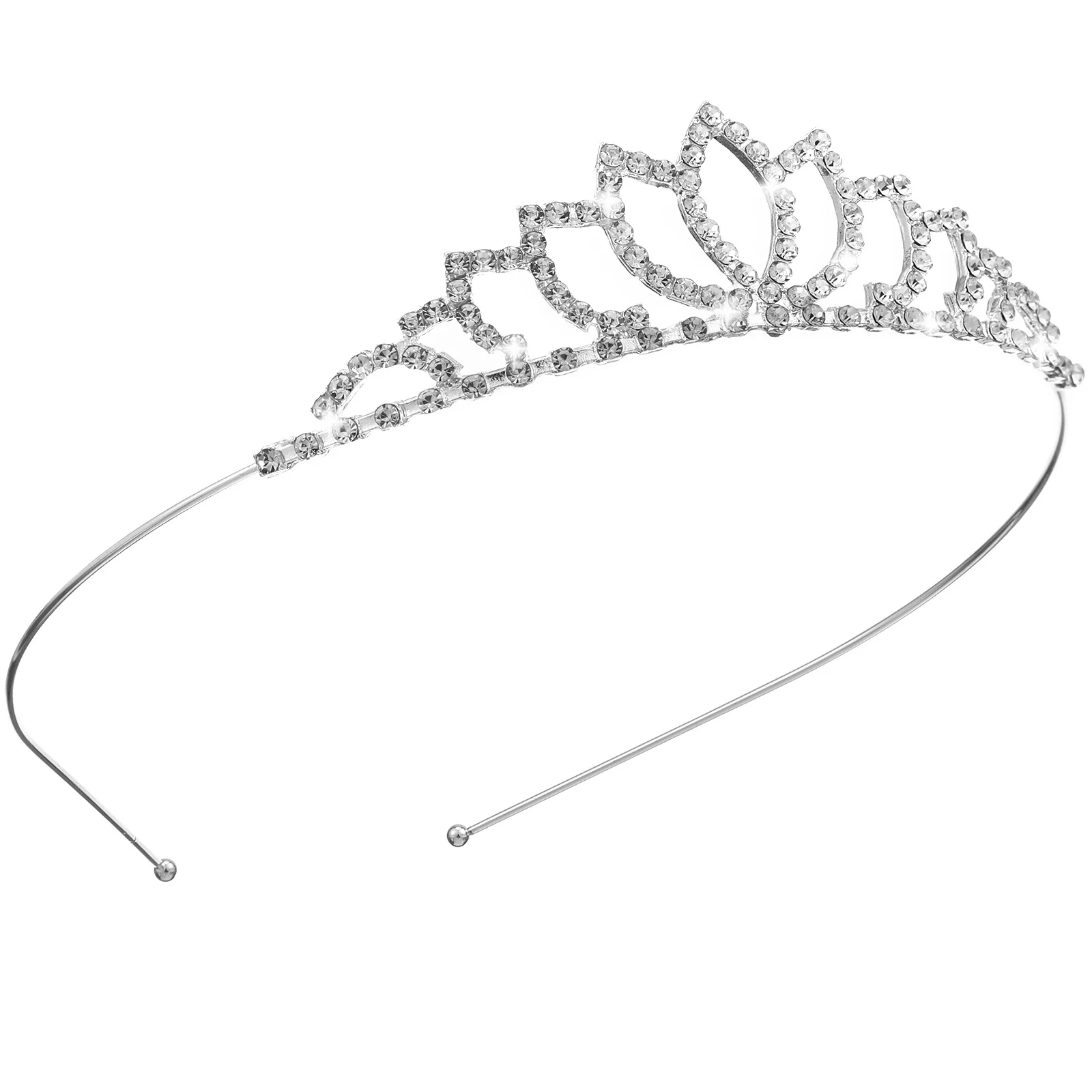 Bridal Wedding Hairband Silver Alloy Rhinestone Tiara Hair Clip for Women Parties Engagement Women Tiara Wedding Barrettes