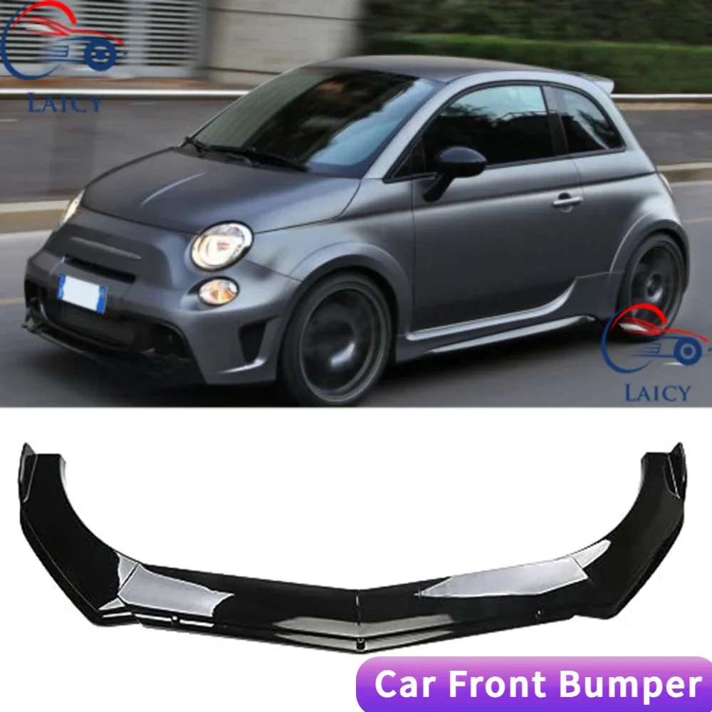 LAICY For Fiat 500 595 Abarth Car Front Bumper Chin Lip Spoilers Body Kits Splitter Skirt Diffuser Protection Guard Covers