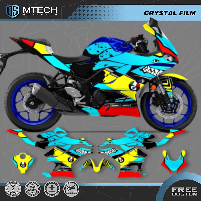 DSMTECH مخصص للدراجات النارية الرسومات إندورو الشارات ملصقات أطقم لياماها 2019 2020 2021 2022 2023 R3 إندورو 001