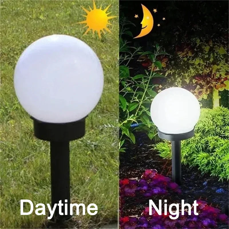 6PCS LED Solar Lawn Light Spherical Energy Saving Waterproof Simple Atmosphere Lighting Outdoor Garden Lawn Street Garden Lights