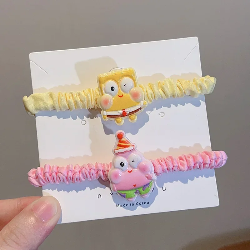 SpongeBob Patrick Star Hairpin Hair Rope Cartoon Anime Hair Clip Girl Hairband Bb Clips Kawaii Hair Accessories Kid Headwear