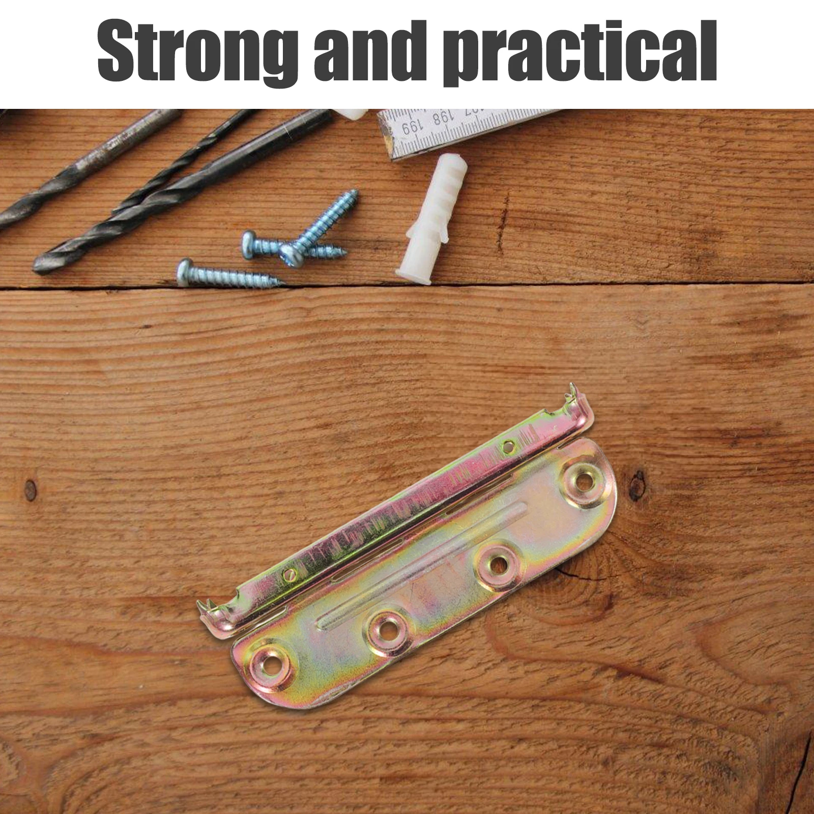 

4 Sets Bed Hanging Connector Hinge Kit Frame Mounting Plate Iron Brackets for Headboard Hook