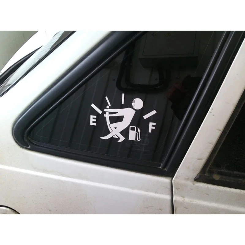 1-2Pcs Funny Car Sticker Pull Fuel Tank Pointer To Full Car Vinyl Reflective Sticker Decal Car Auto Exterior Decor Accessories