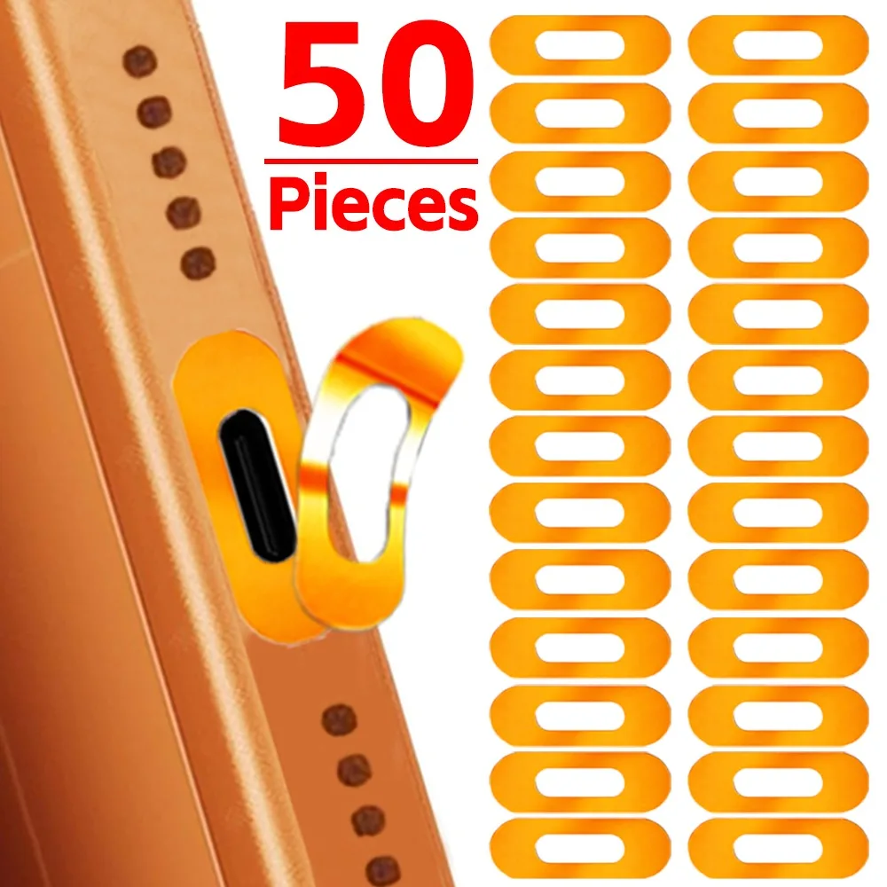

10-50pcs Mobile Phone Charging Port Protectors Sticker for IPhone 17 16 Samsung Mi Metal Protective Protectors Type C Universal