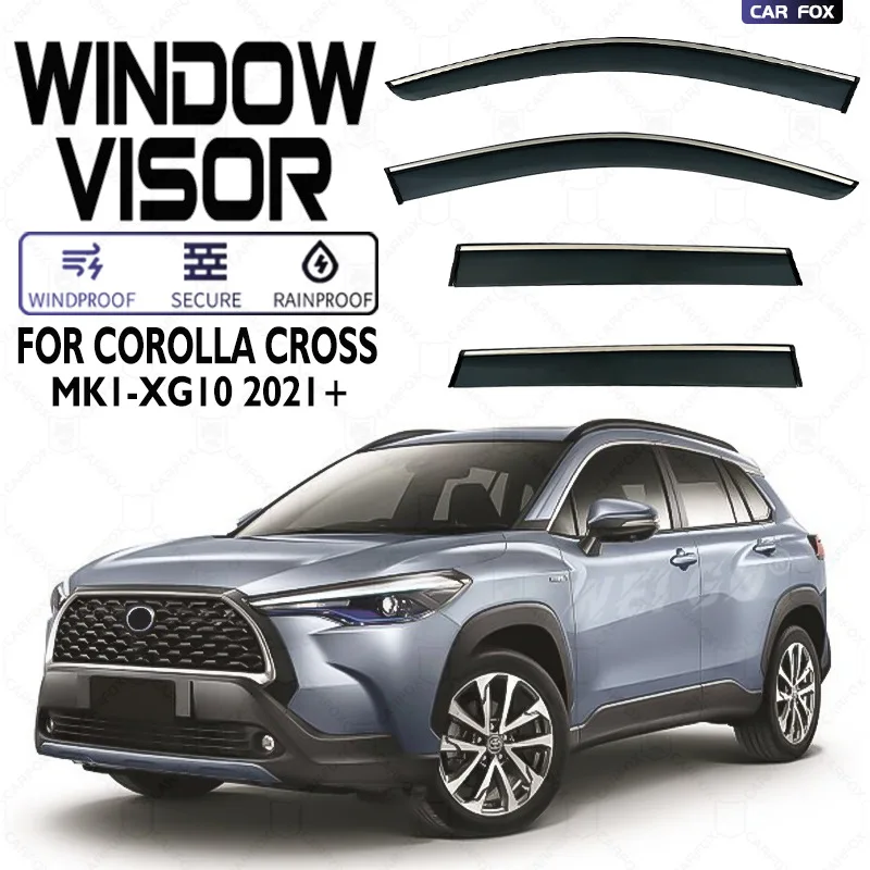 

4/6 шт. для Toyota COROLLA CROSS XG10 2021+ Дефлекторы окон автомобиля, навесы-козырьки, защита от дождя и солнца, аксессуары для боковых окон