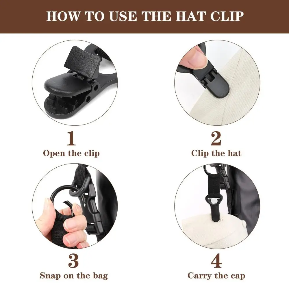 Multi-purpose Portable Travel Hat Clip Clip On Anti-lost Hat Hanging Hook Hands Free Hats Holder for Travel on Bag