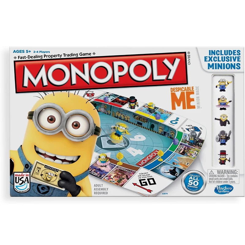 Monopoly Toys Minions Board Game Chess and Cards Family Party Toys Despicable Me English Board Game Gifts Kids Birthday Gifts