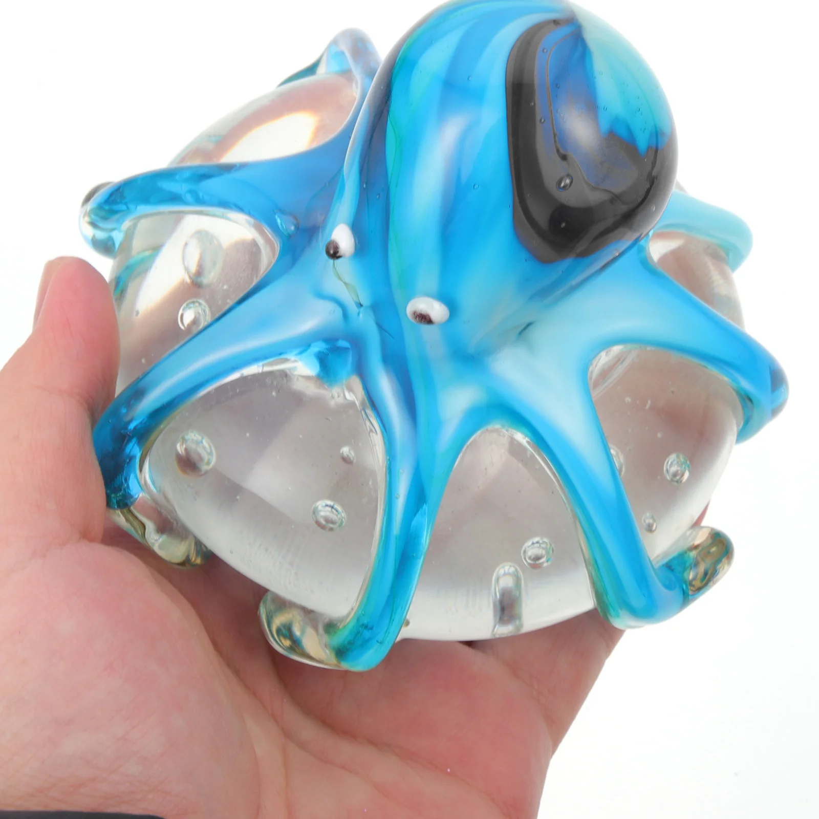 

Glass Octopus Paperweight Material Comfortable Texture Concise Design Home Table Decor Octopus Decor Glass Animals