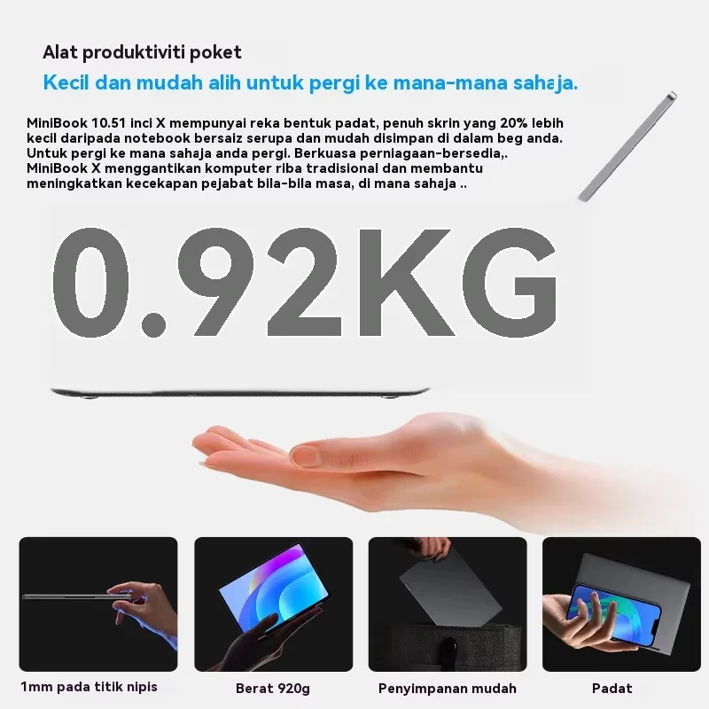 CHUWI MiniBook X Intel N150 10,51 cala Tablet 2 w 1 Laptop 12 GB LPDDR5 512 G SSD Windows 11 Laptopy Mini Notebook 2K FHD WiFii 6