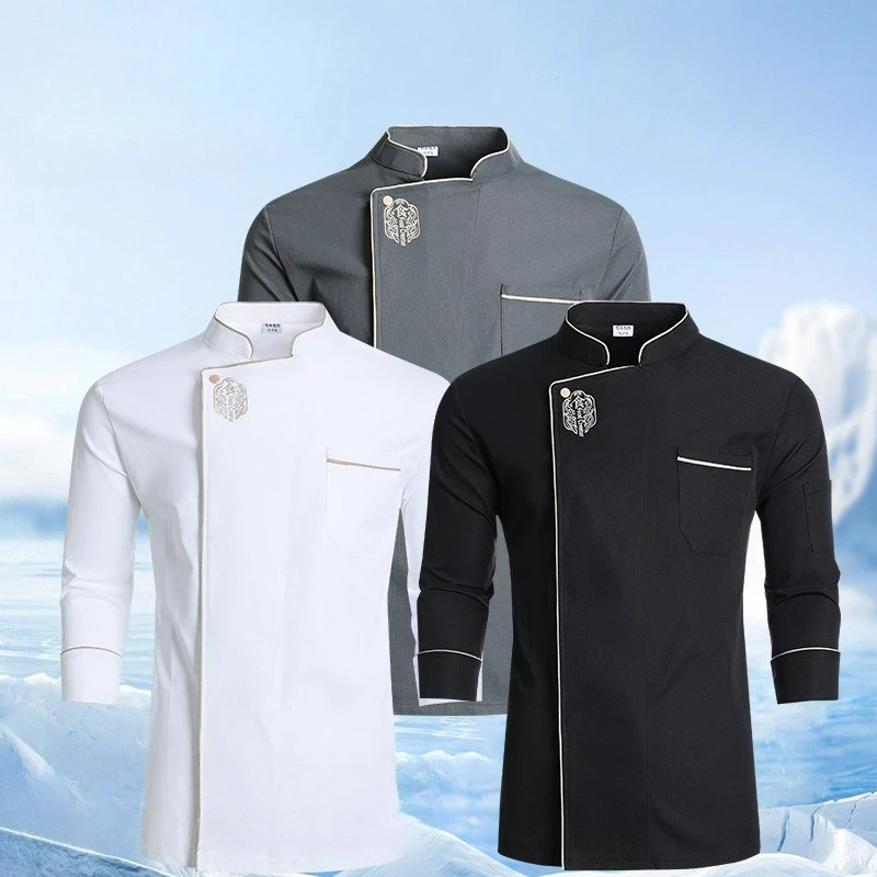 

New Style Long Sleeve Chef Coat for Men Women Restaurant Kitchens Canteens Elastic Cook Jacket