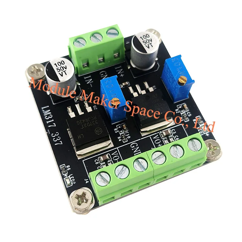LM317 LM337 Power Supply Module, Dual Channel Adjustable Positive Negative DC Linear Regulator Board, LDO Voltage Stabilizer