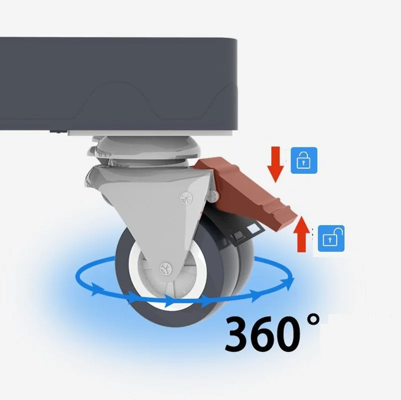 Adjustable Appliance Dolly Cart Stand Base With 4 Locking Wheels Castors 8 Leveling Floor Suction Feet Fridge Washing Machine