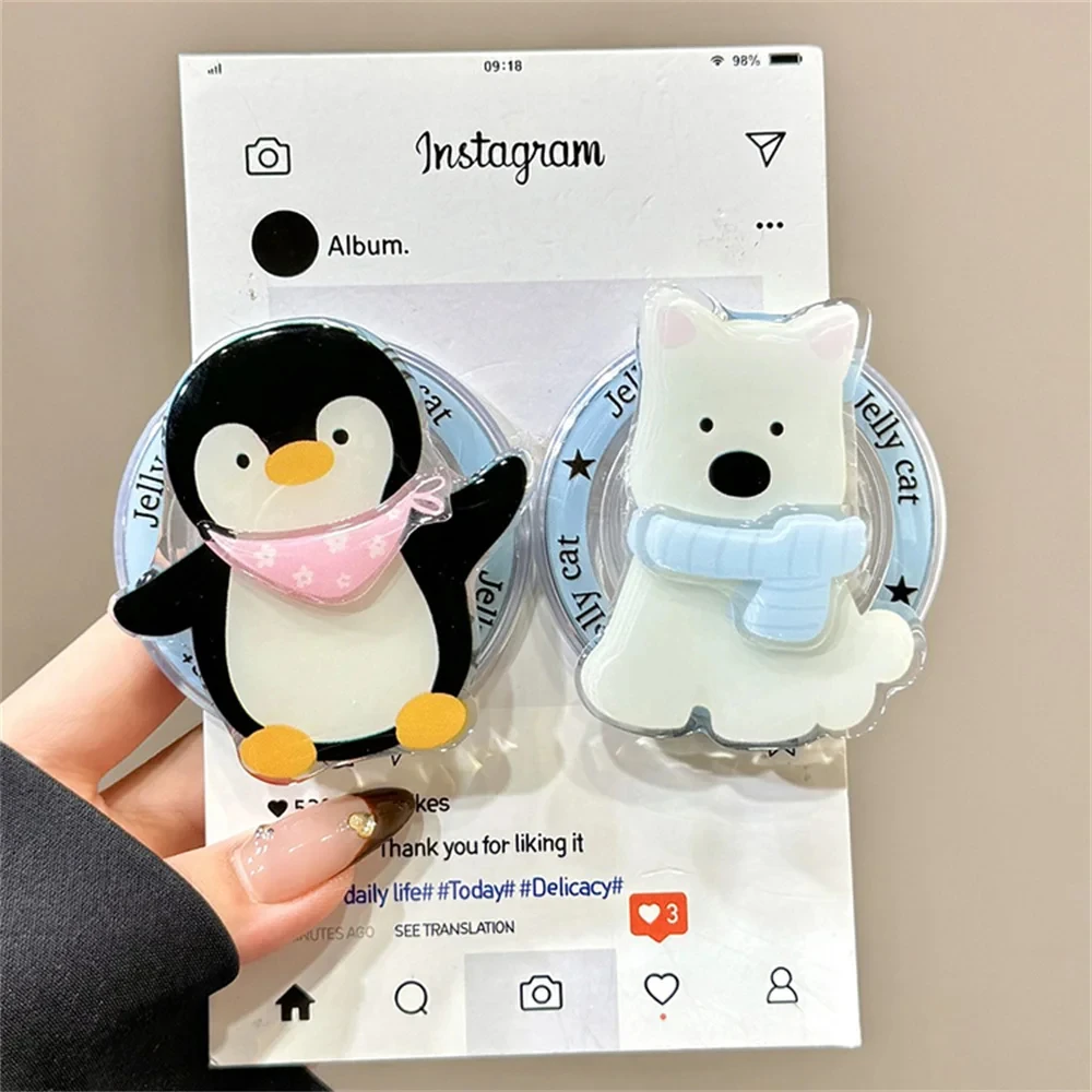 

Penguin For Magsafe Magnetic Phone Grip Tok Griptok Stand For iPhone Funny Foldable Wireless Charging Holder