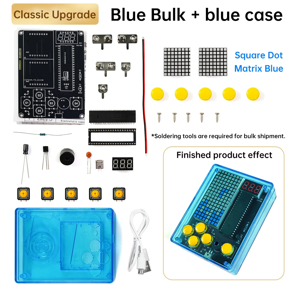 7-Pixel-Spielekonsolen-Kits, Puzzle, Pixel-Spielekonsole 51, Einzelchip-DIY, Schweißübungsteile, elektronisches DIY-Kit