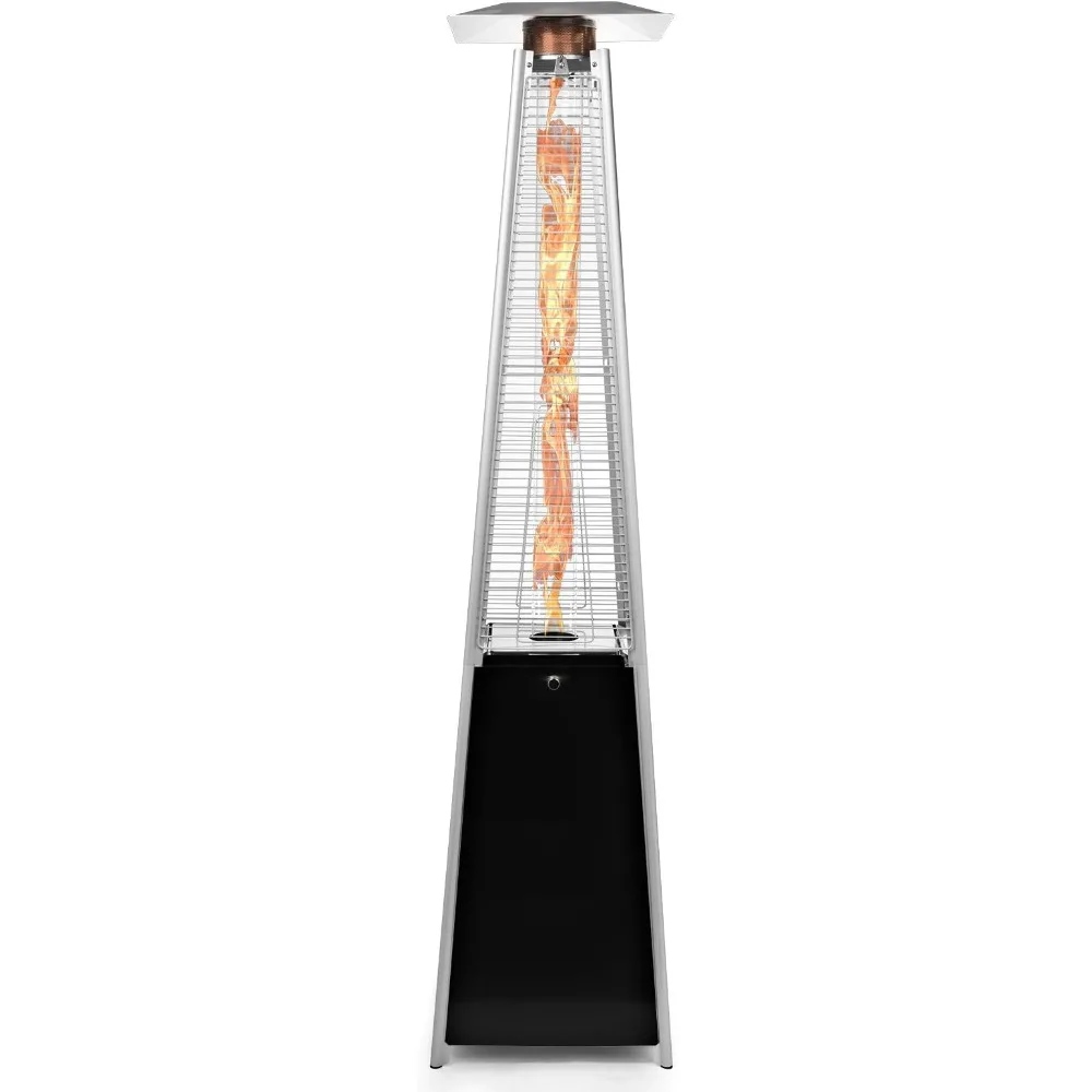 

Pyramid Patio Heater 89.4-Inch Outdoor Propane Heater w/Wheels 41000 BTU, Matte Black