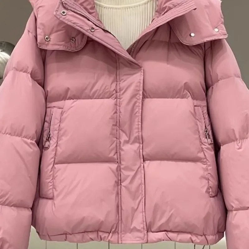 Women's Autumn/Winter Top Coat Cotton Coat Solid Color Hooded Warm Simple Comfortable Casual Design Fashion Soft Niche Versatile