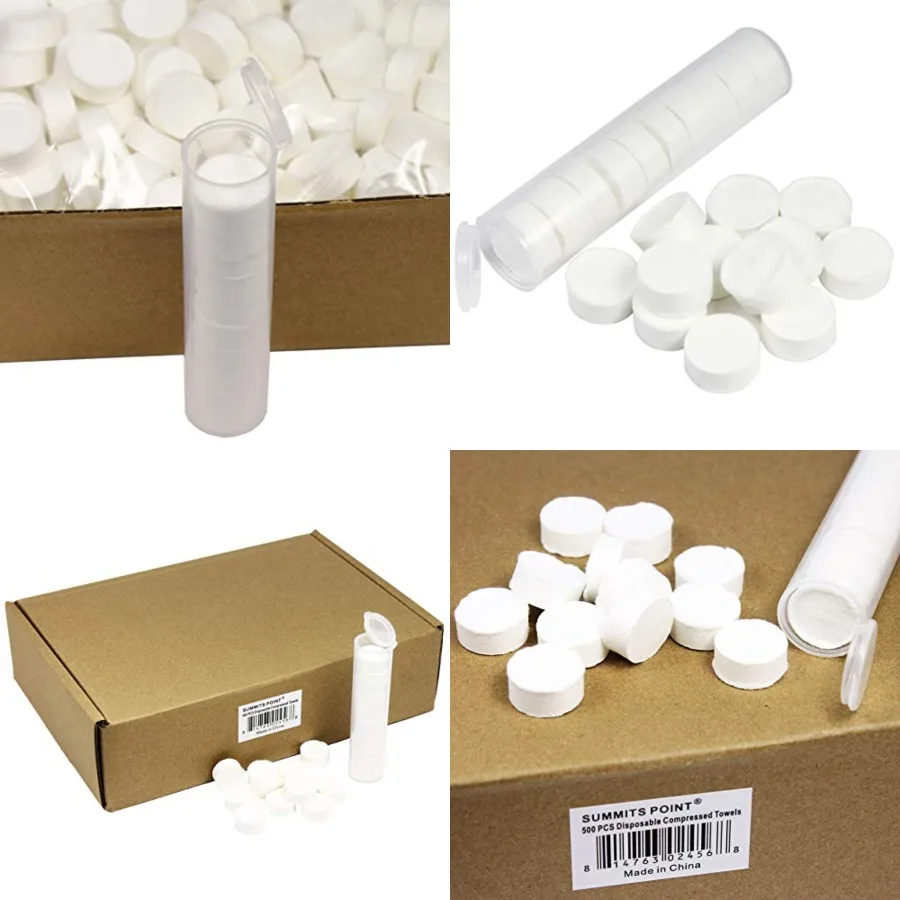 500 PCS Compressed Magic Towel, Napkin Tissue, Camping wipes, coin tissue, Disposable Just add water, Bulk Pack with Carrying C