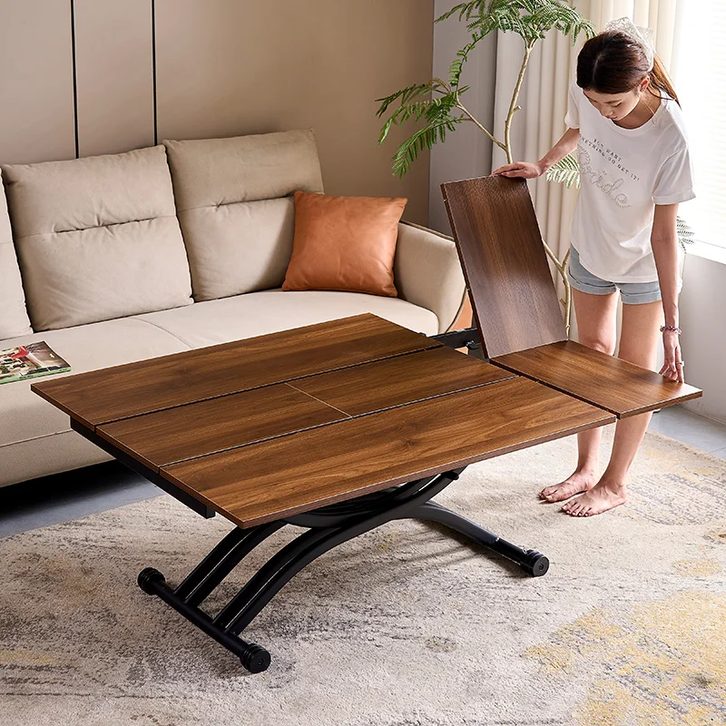 طاولة قهوة قابلة للرفع وطاولة طعام مزدوجة الأغراض وطاولة شقة صغيرة اثنين في واحد وغرفة معيشة منزلية قابلة للطي