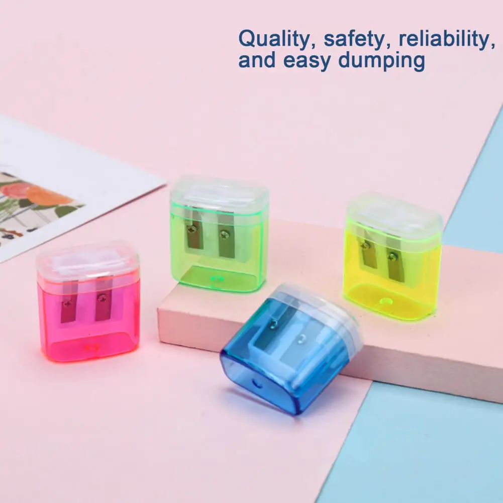 Pencil Sharpener Premium Blade Double Hole Pencil Sharpener with Storage Box for Home Office Kids Stationery for Efficient