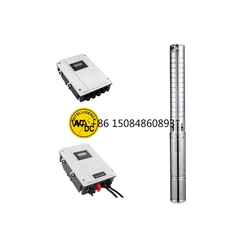 3 Inch 1.1KW AC DC Hybrid Solar Deep Well Pump 110M Head 4.5M³/H Farm Irrigation Water Supply