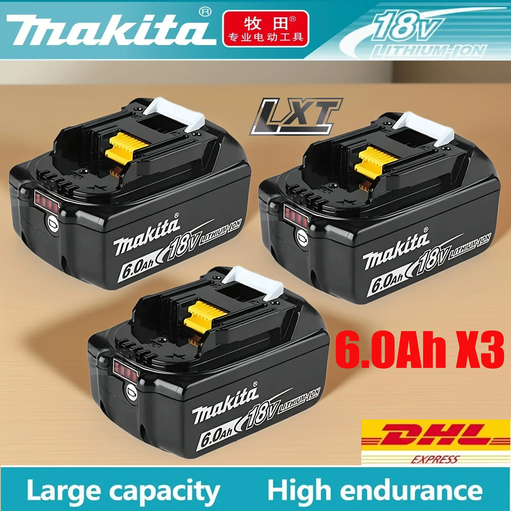 

100% original Makita battery power tool battery 18V6.0Ah,Makita LXT BL1860B BL1860BL1850 BL1830 Makita drill,screwdriver battery