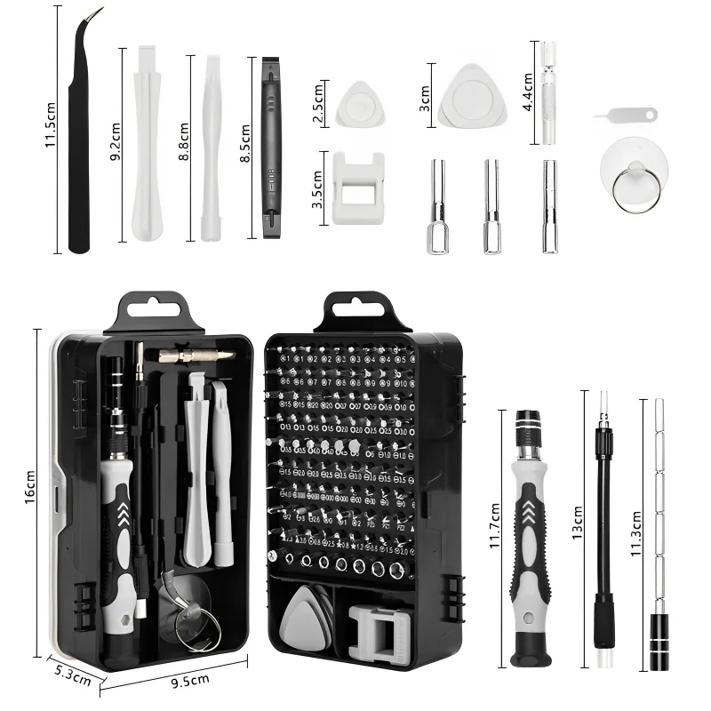 Computer Repair Kit 115 in 1 Magnetic Laptop Screwdriver Kit Precision Screwdriver Set Small Impact Screw Driver Set with Case