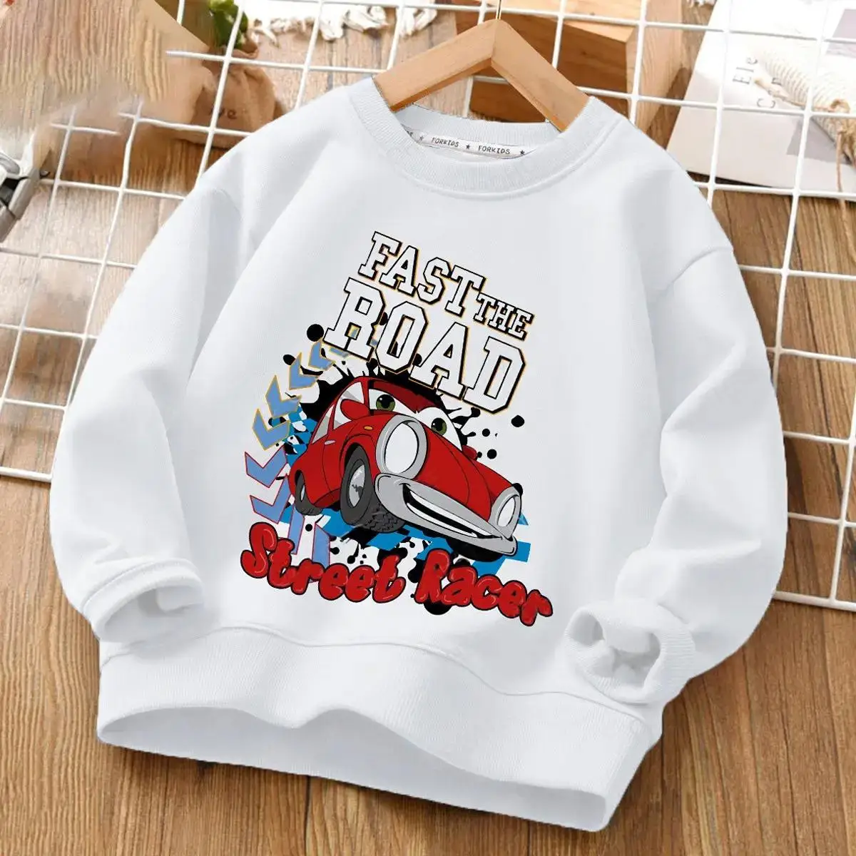 Autumn Girl Boy Sweatshirts Children Cartoons Kawaii Print Disney Cars Hoodies Kid Pullover Casual Kids Clothes Fashion Tops