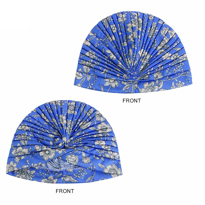 Neue Frauen Drucken Blume Knoten Krebs Rüschen Chemo Hut Beanie schal Turban Kopf Wrap Gestrickte Kappe Haarausfall Zubehör – Detail 33