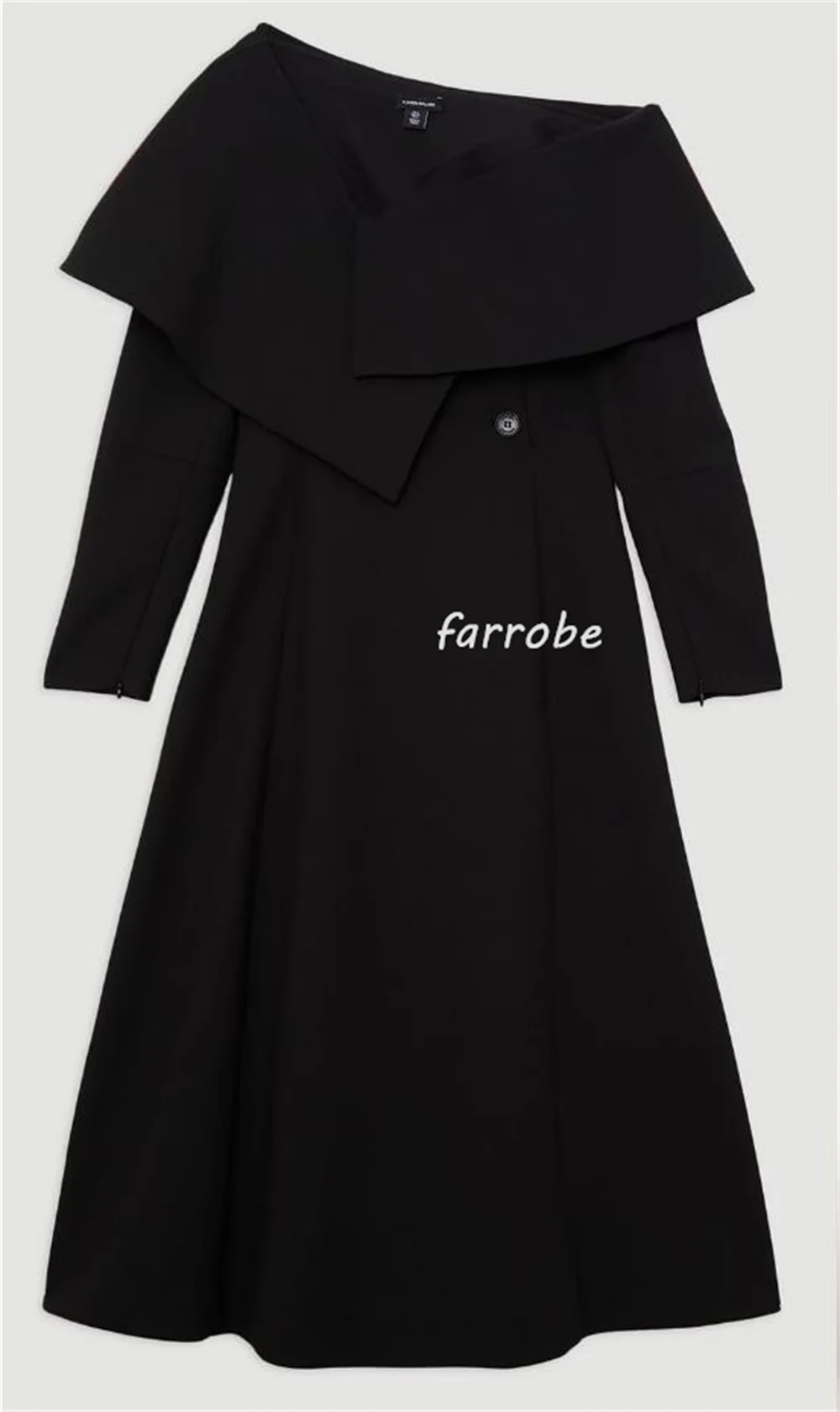 Customized Sizes Available High Quality Jersey Pleat Button A-line Off-the-shoulder Midi Dresses Bespoke Occasion Dresses Casual