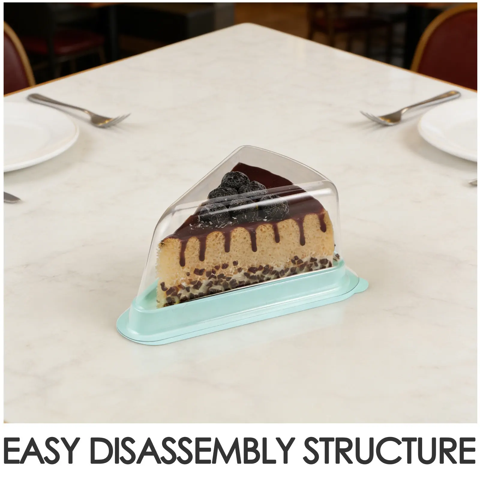 50Pcs Triangle Cake Boxes Clear 6 Inch Plastic Cake Slice Container Bakery Takeout Packaging for Mousse Cheesecake Pie Dessert