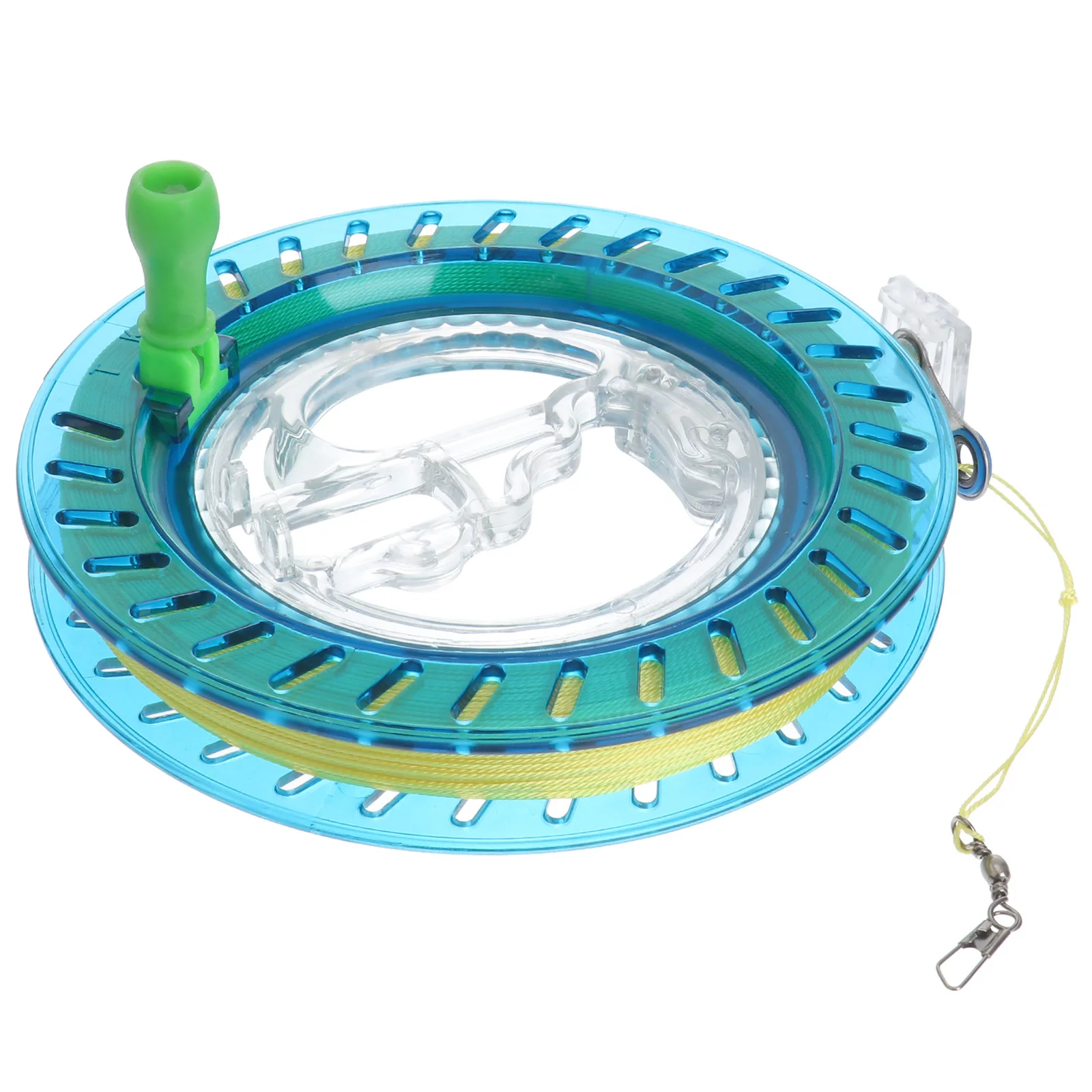 1pc Plastic Line Wheel 18Cm Sky-Blue 150M Colored Crystal Steel Bead Wire Winding Reel Abs Durable Kite Ratchet Lock Portable