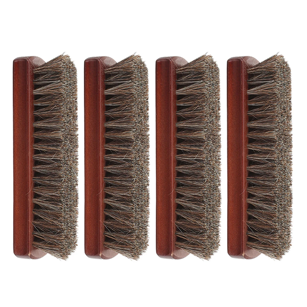 4pcs Horsehair Shoe Brush High-Strength Bristle Brushes For Shoe Polishing Care Multi-Use Horsehair Brush For Shoes Boots