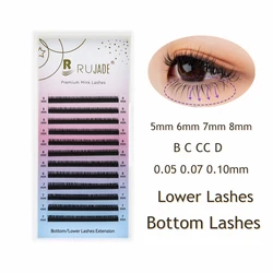 RUJADE Bottom Lower Lashes 5mm 6mm 7mm 8mm 짧은 속눈썹 아래 속눈썹 자연 속눈썹 개별 속눈썹 연장