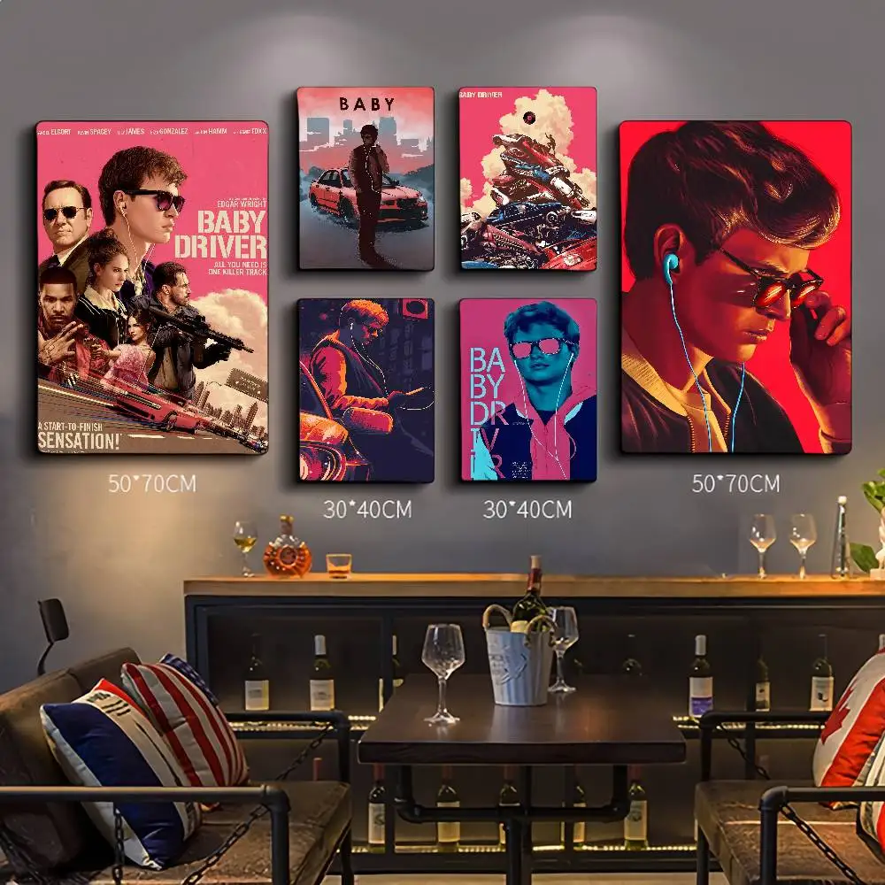 Film Baby Driver Classic Anime Poster, wasserfester Papieraufkleber, Kaffeehaus, Bar, Zimmer, Wanddekoration