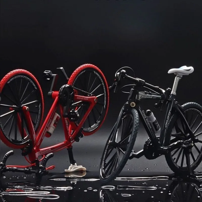 Mini liga mountain bike dedo modelo de bicicleta brinquedo decoração de mesa artesanato para amantes de ciclismo escala 1:10 fundido