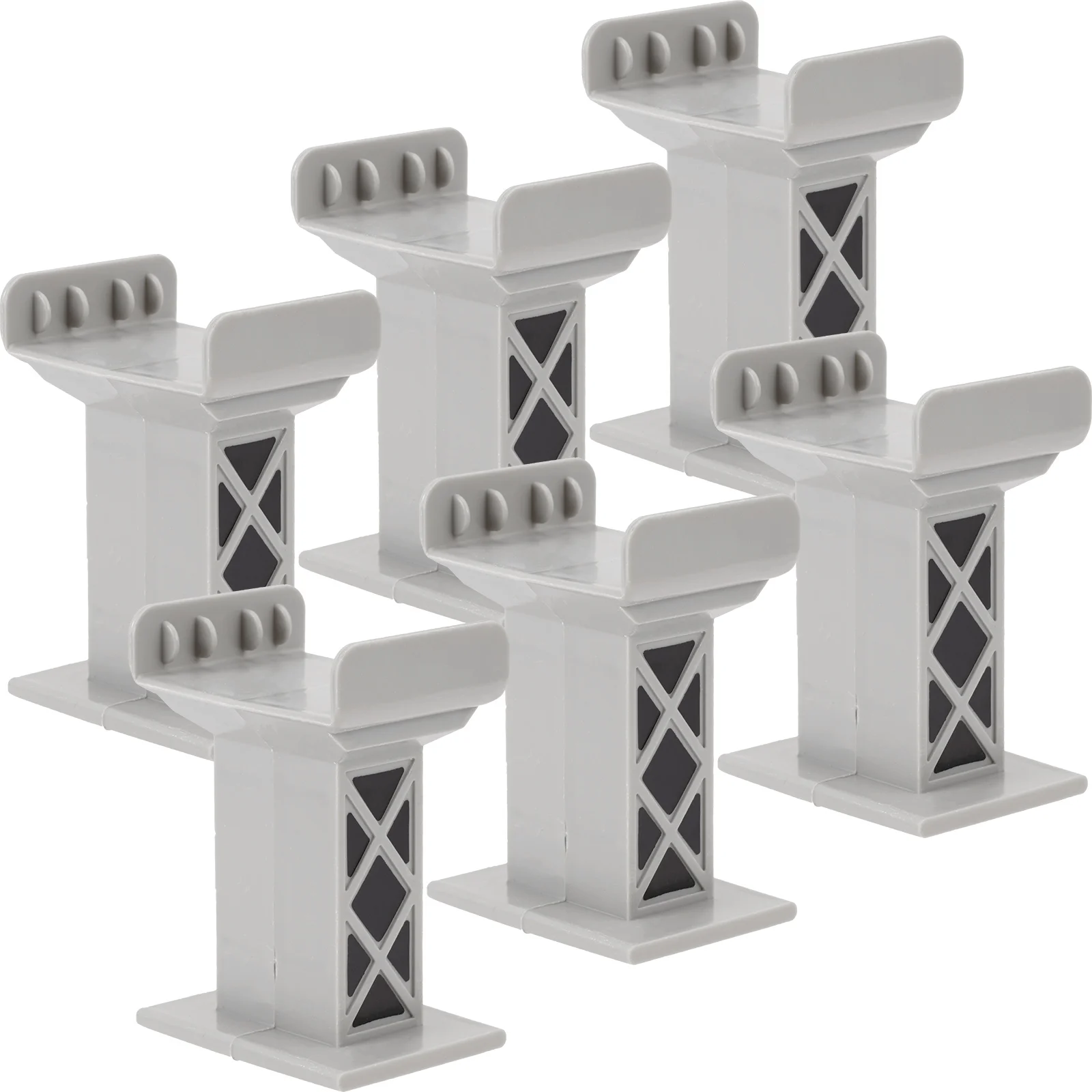 

6 Pcs Car Train Pier Child Toy Bridge Support Plastic Track Railway Supports Risers