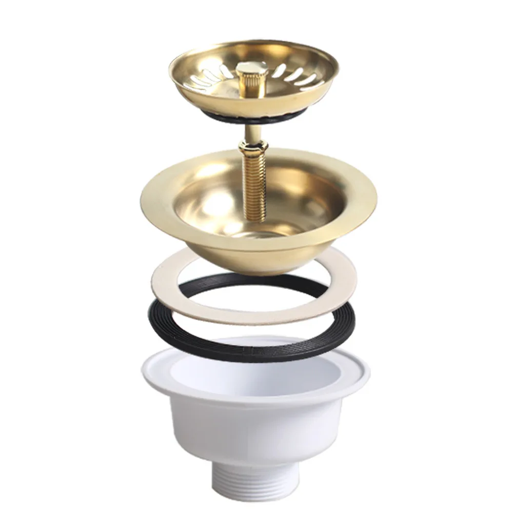 New Replacement Sink Drain 304 Stainless Steel Brush Gold Finished kitchen Sink pop-up Antique Chrome Finished