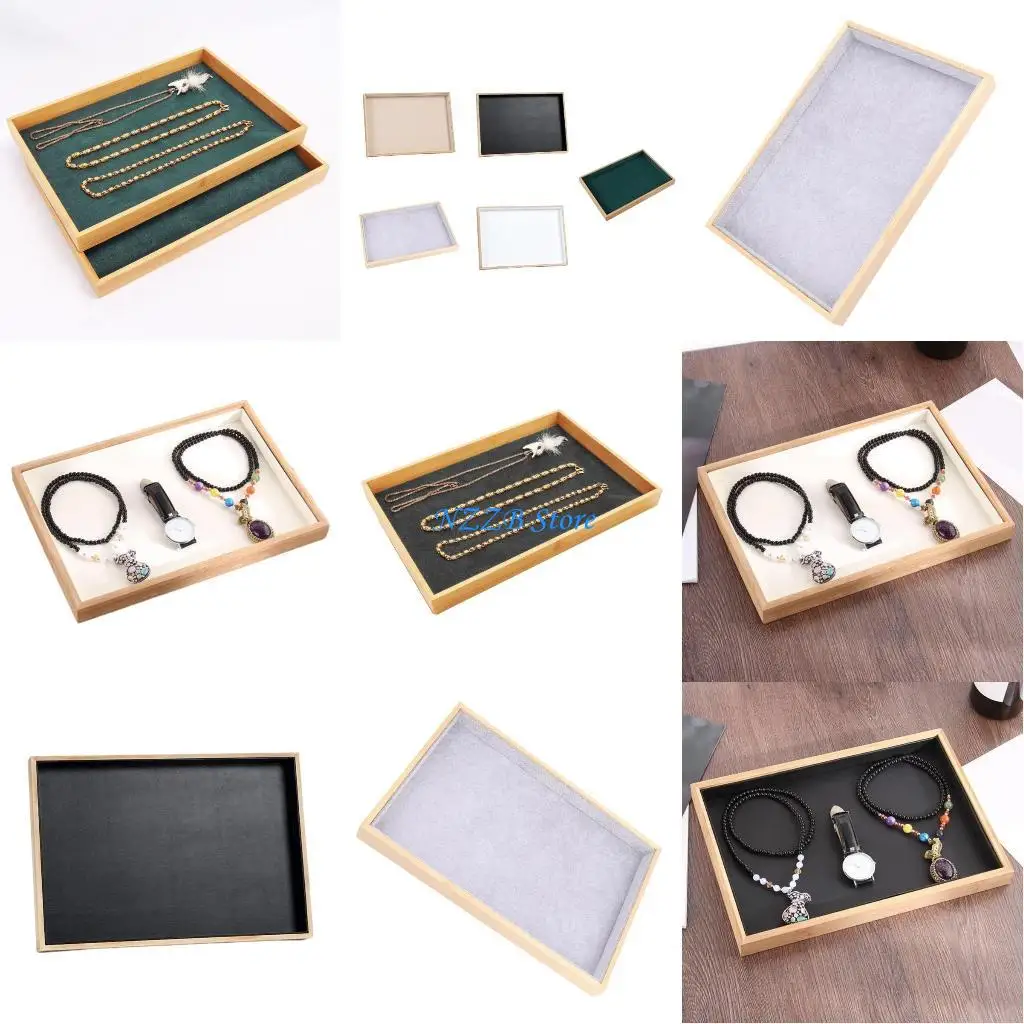 

T21F деревянный поднос для ювелирных изделий для ожерелья, браслета, часов, витрины, органайзер для дисплея, штабелируемая для и