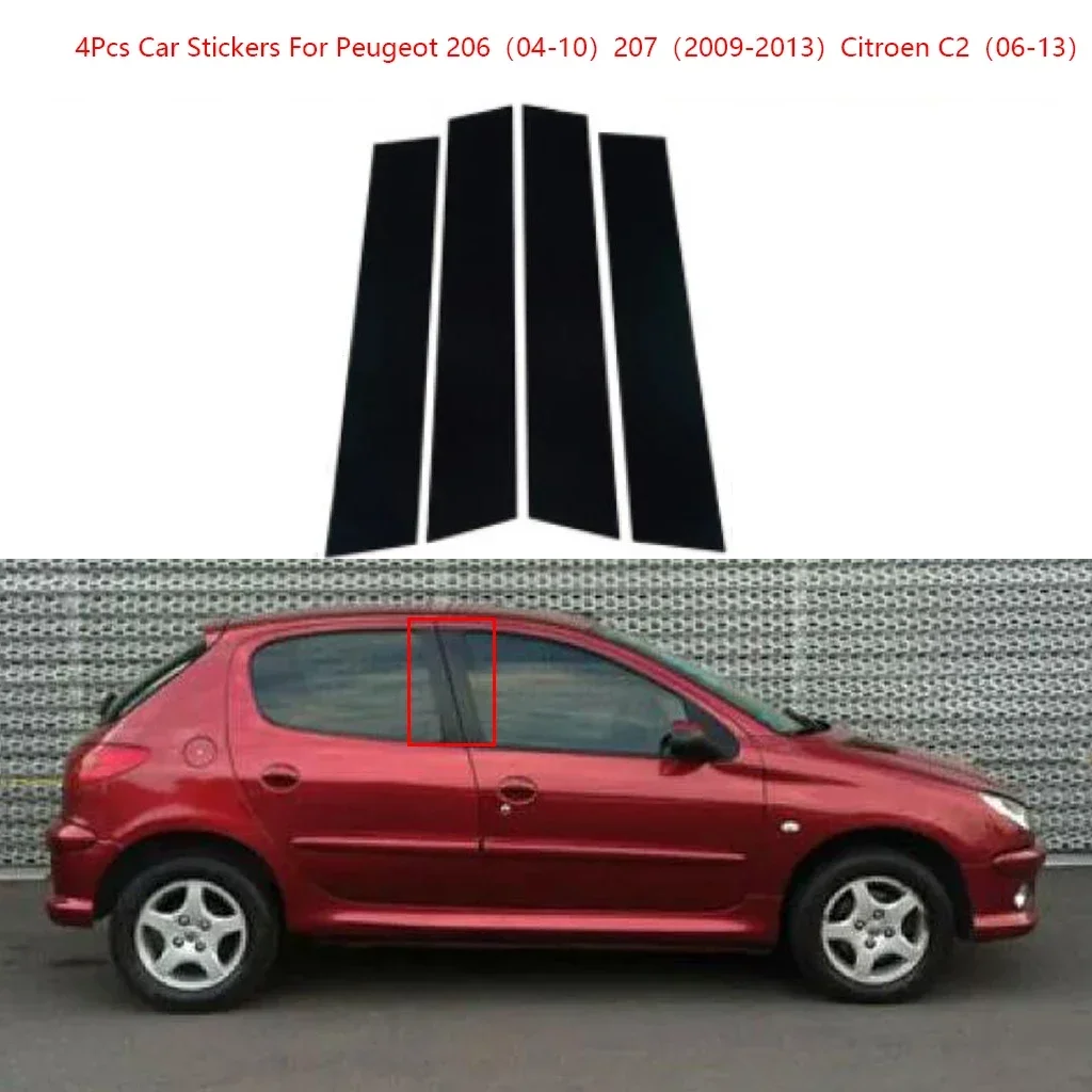 Car Window Door Column Polished BC Pillar Posts Fit For Peugeot 206 207 Citroen C2 301 307 308 2008 5008 2004-2023