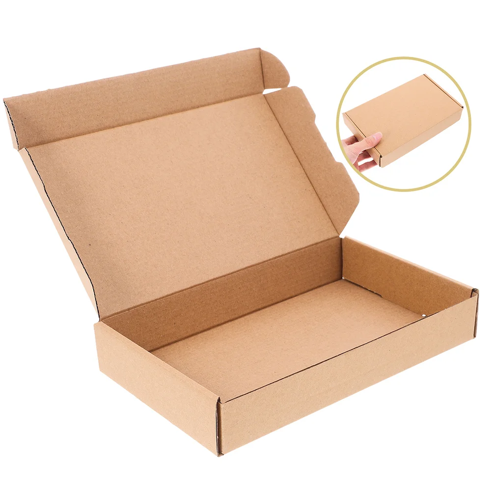 Cajas de envío de cartón para embalaje de regalo de pequeñas empresas, embalaje de correo de papel Kraft, 10 Uds.