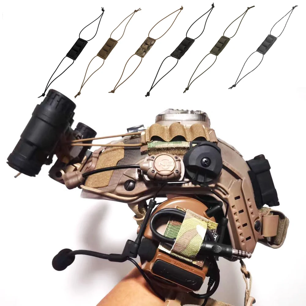Cordão elástico para bateria de capacete tático, placa de suporte de armazenamento de bateria, cordão nvg, dispositivo de visão noturna, cinto fixo