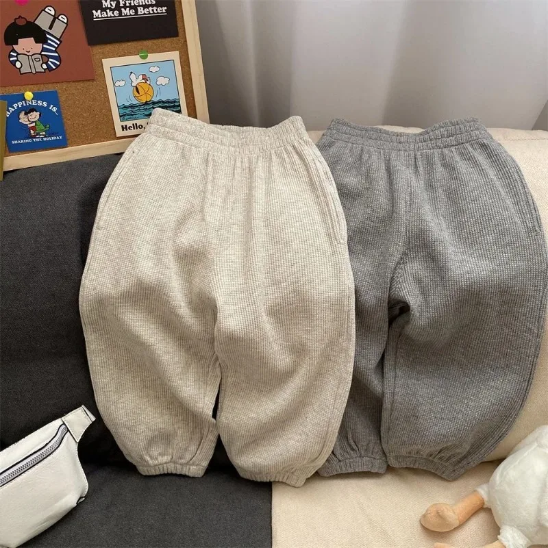 Sommer Einfarbig Jungen Mädchen Hosen Casual Baby Kinder Lose Harem Hosen Mädchen Atmungsaktive Hose Kinder Hosen Kleidung – Detail 4