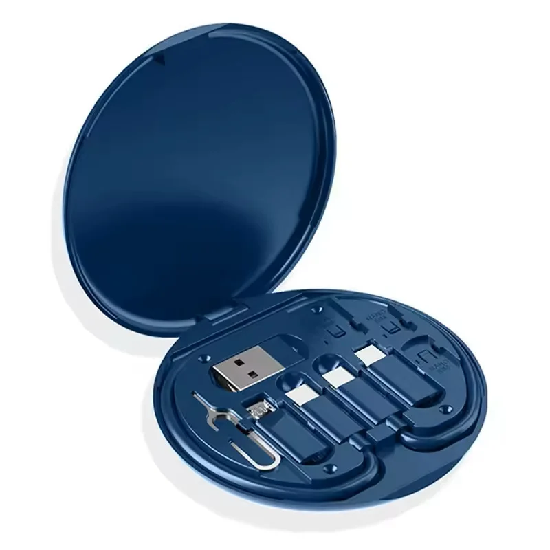 

6-in-1 round Fast Charging Cable Organizer Multi-Function Charger Cord Storage Box Compatible with Huawei iPhone Samsung