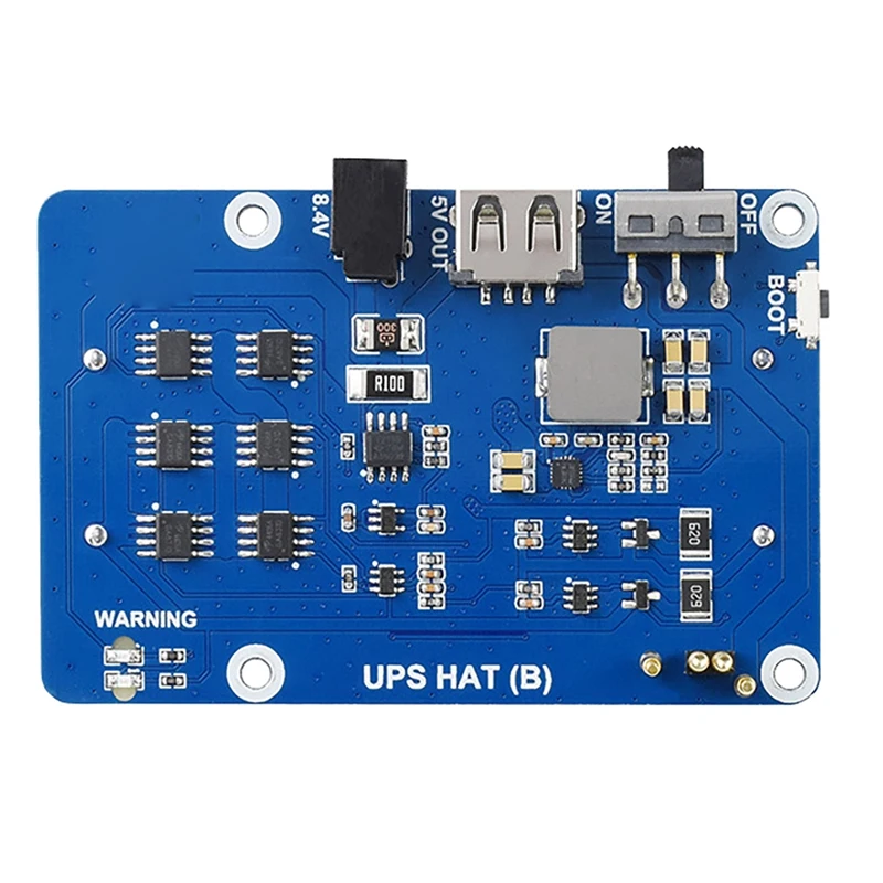 

Шляпа ИБП для Raspberry Pi4b/3B, источник бесперебойного питания 5 В, 5 А, сильноточная зарядка, дизайн Pogo Pin