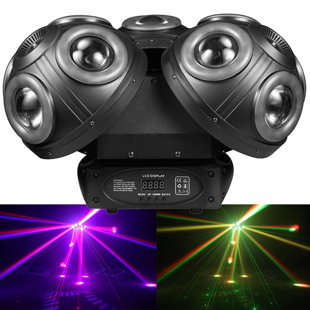 

DMX DJ Stage Lighting Laser Light 12X10W RGBW LED Beam Moving Head Light with LED Strip 3IN1 Effect LED Light for Disco Party