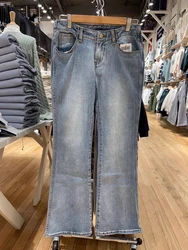 Vintage Sexy niski wzrost dżinsy kobiety American Fashion Streetwear Skinny spodnie Flare kobiece w stylu Casual, letnia proste spodnie jeansowe